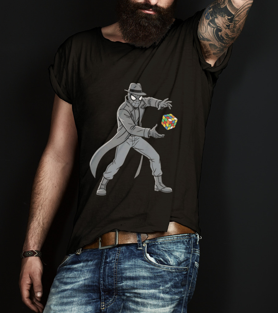 Spider Man Noir With Rubik's Cube Mastermind T-Shirt