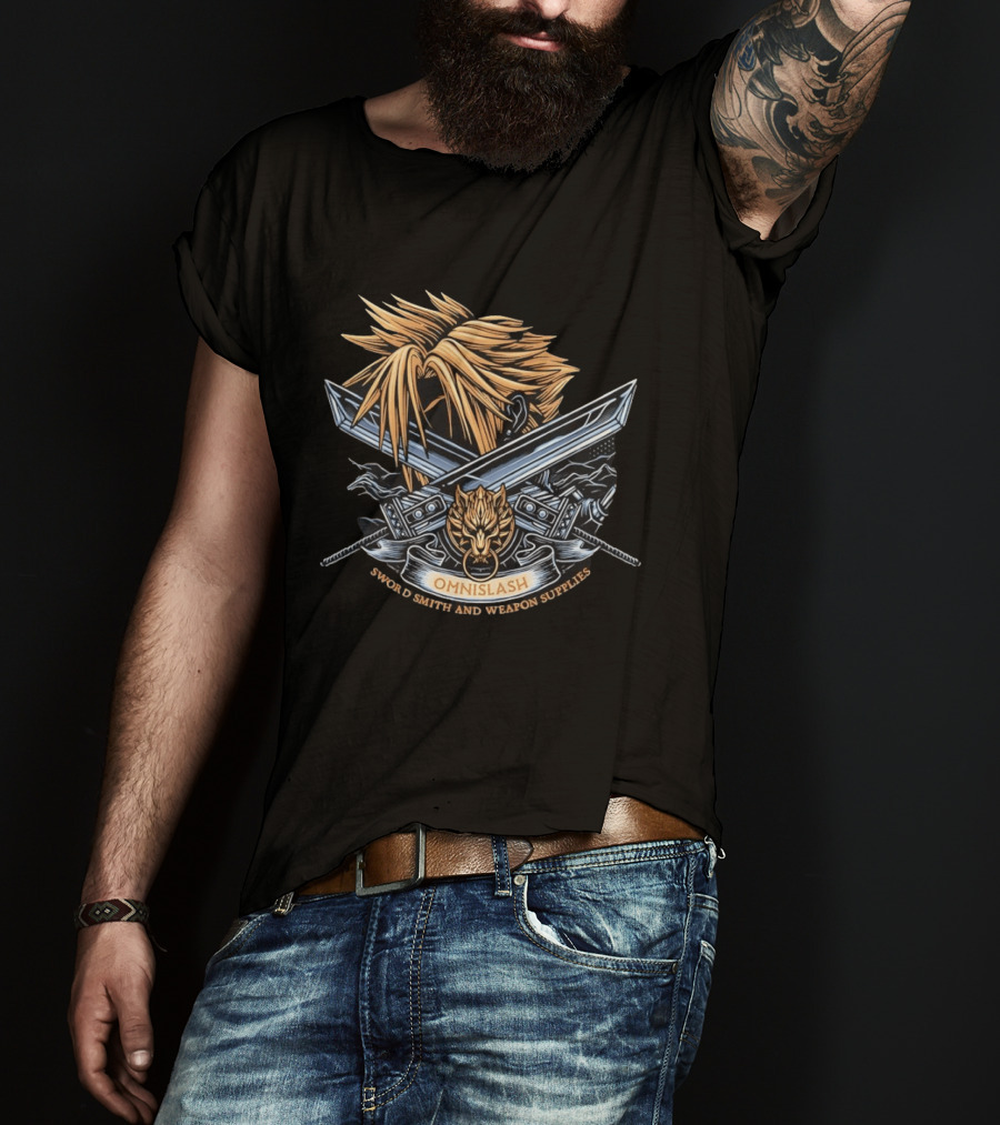 Cloud Strife Omnislash Swordsmith And Weapon Supplies Final Fantasy T-Shirt