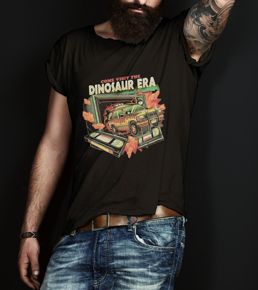 Come Visit The Dinosaur Era Jeep Bursting Through TV T-Shirt