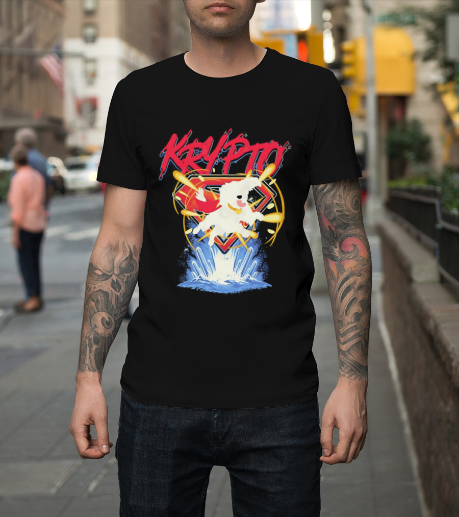 Krypto The Superdog With Superman Symbol And Skateboard T-Shirt