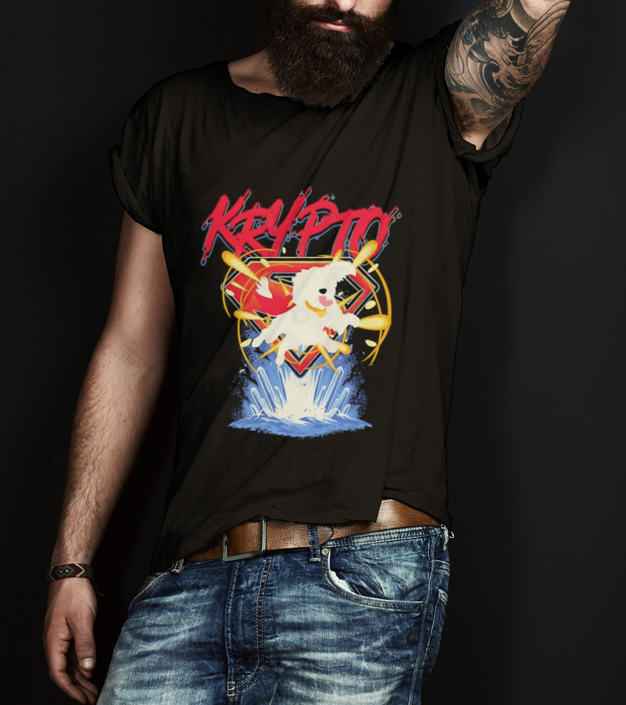 Krypto The Superdog With Superman Symbol And Skateboard T-Shirt