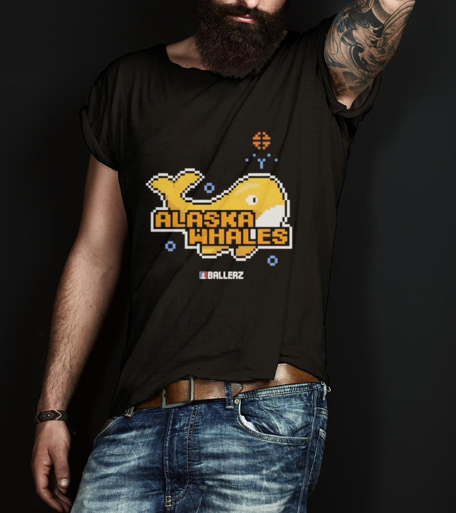 Alaska Whales Ballerz Pixel Whale T-Shirt