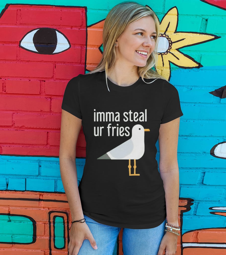Imma Steal Ur Fries Seagull Bird Beach Humor T-Shirt