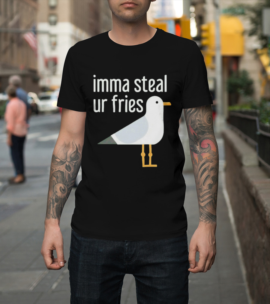 Imma Steal Ur Fries Seagull Bird Beach Humor T-Shirt