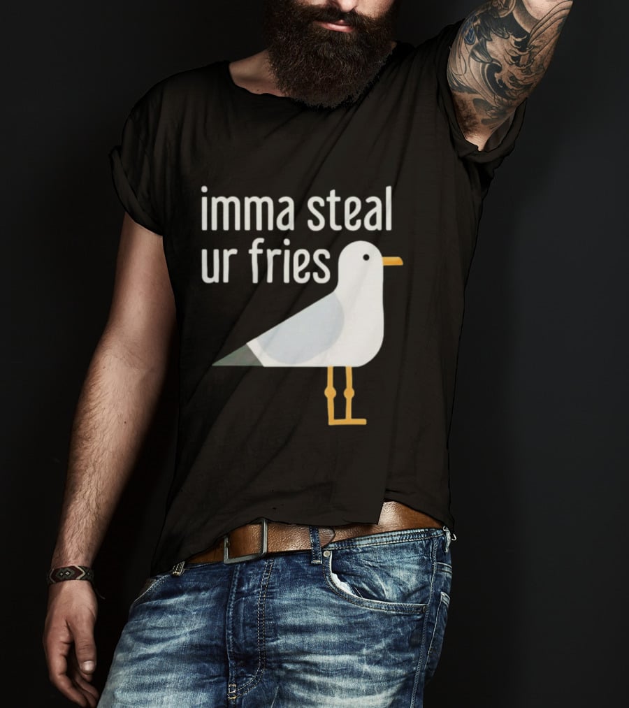 Imma Steal Ur Fries Seagull Bird Beach Humor T-Shirt