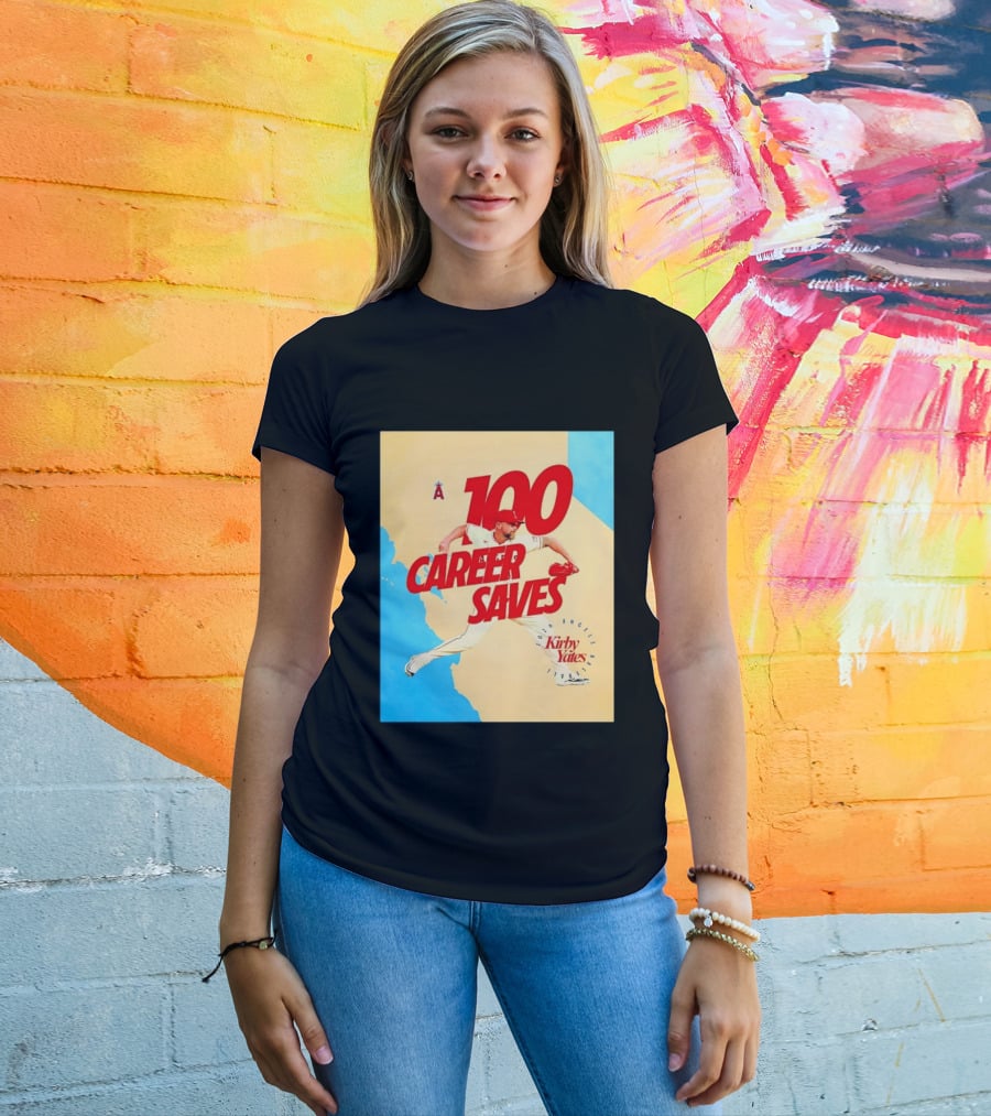 Los Angeles Angels Kirby Yates 100 Career Saves Milestone 2026 T-Shirt