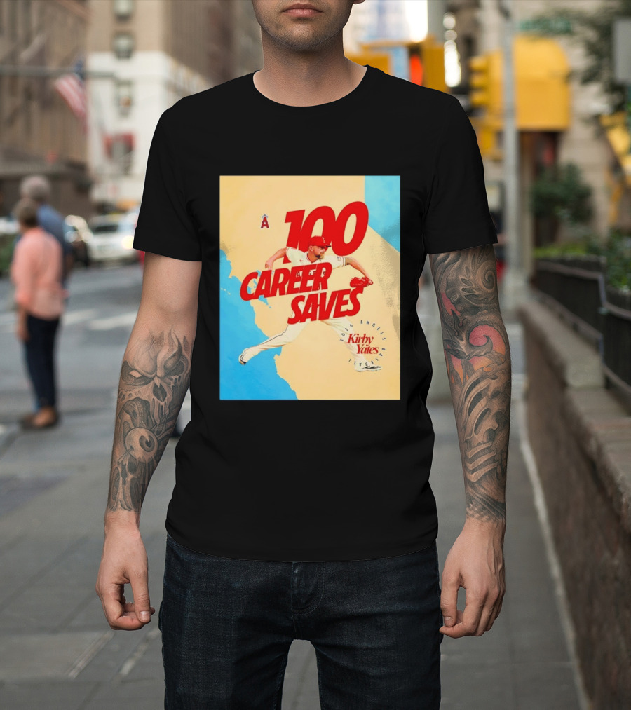 Los Angeles Angels Kirby Yates 100 Career Saves Milestone 2026 T-Shirt