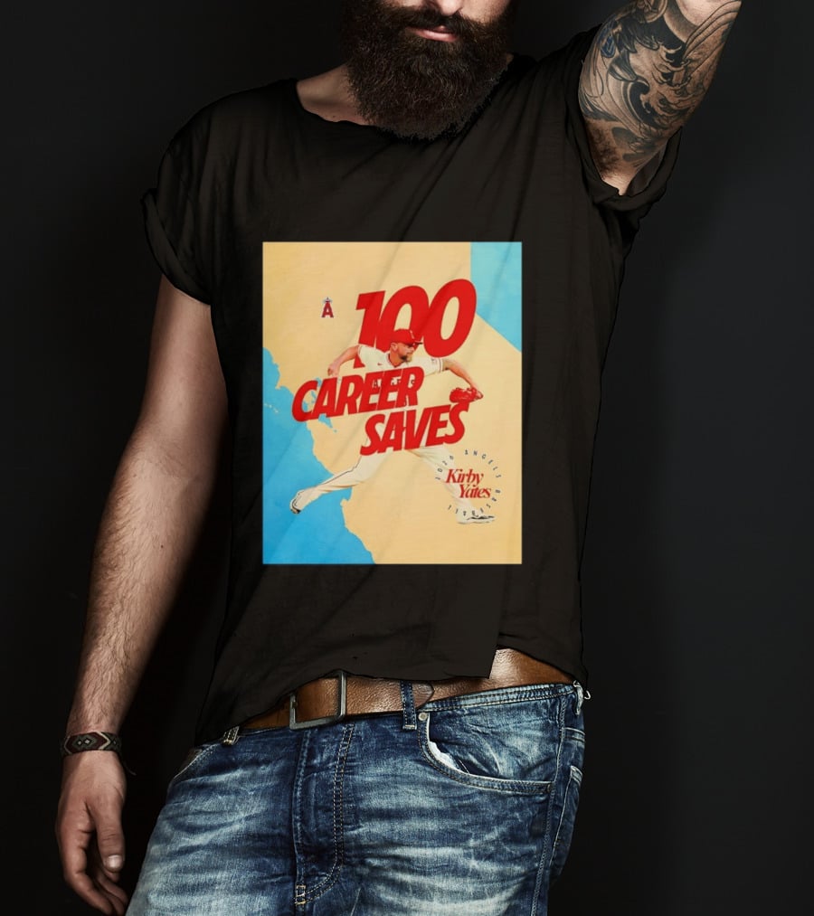 Los Angeles Angels Kirby Yates 100 Career Saves Milestone 2026 T-Shirt