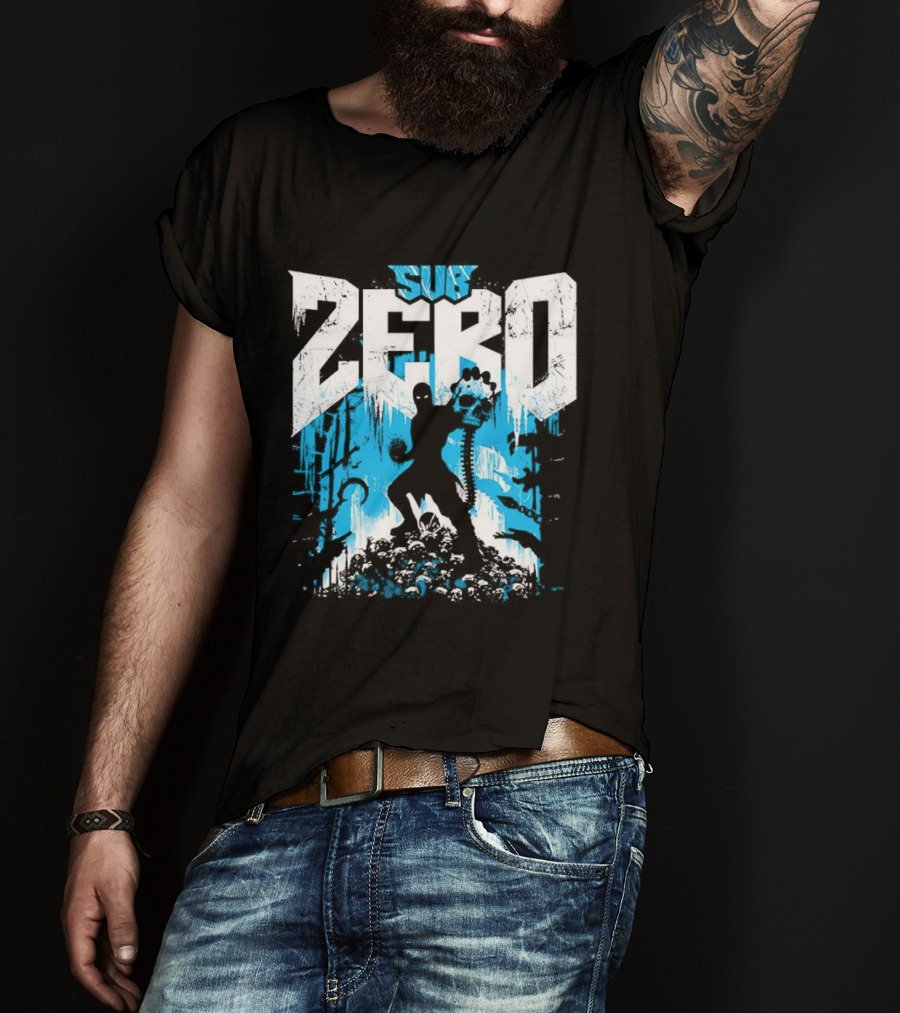 Mortal Kombat Sub Zero Ice Blue Silhouette And Freeze T-Shirt
