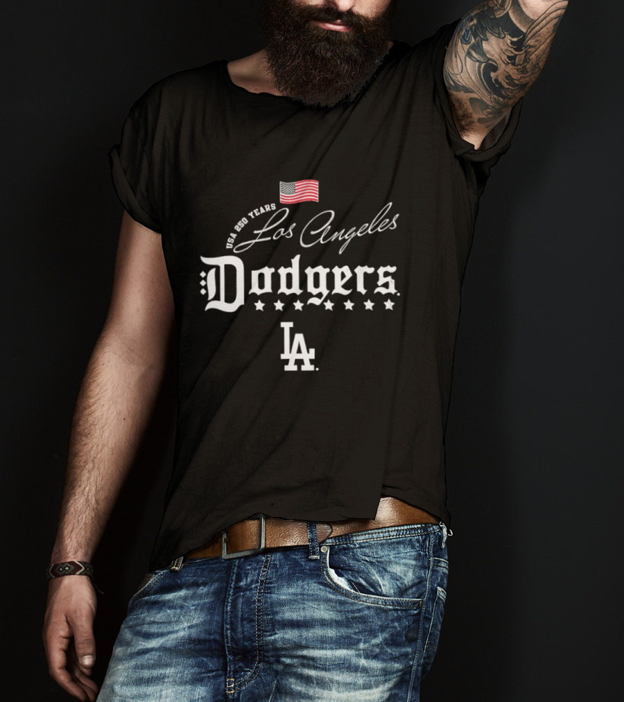 Los Angeles Dodgers MLB USA 250 Years Celebration Happy 4th Of July T-Shirt