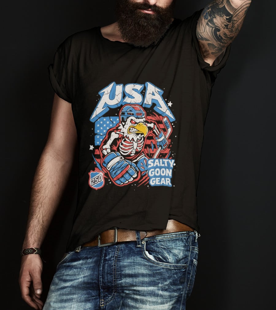USA Skeleton Eagle 250 Salty Goon Gear T-Shirt