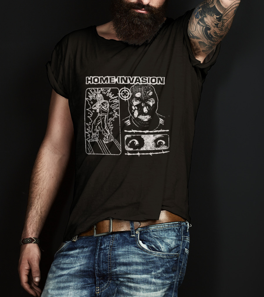 Home Invasion Drawing With Figure Target And Eyes T-Shirt