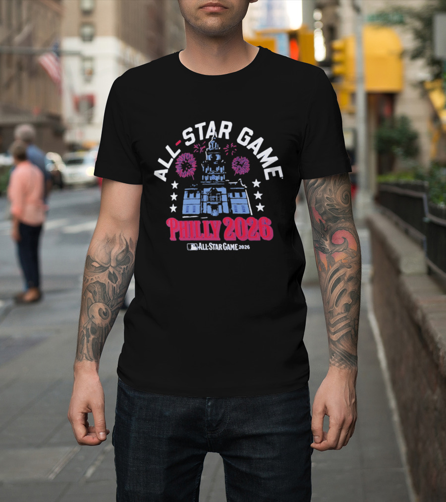 Philly 2026 All Star Game MLB Independence Hall Fireworks Celebration T-Shirt