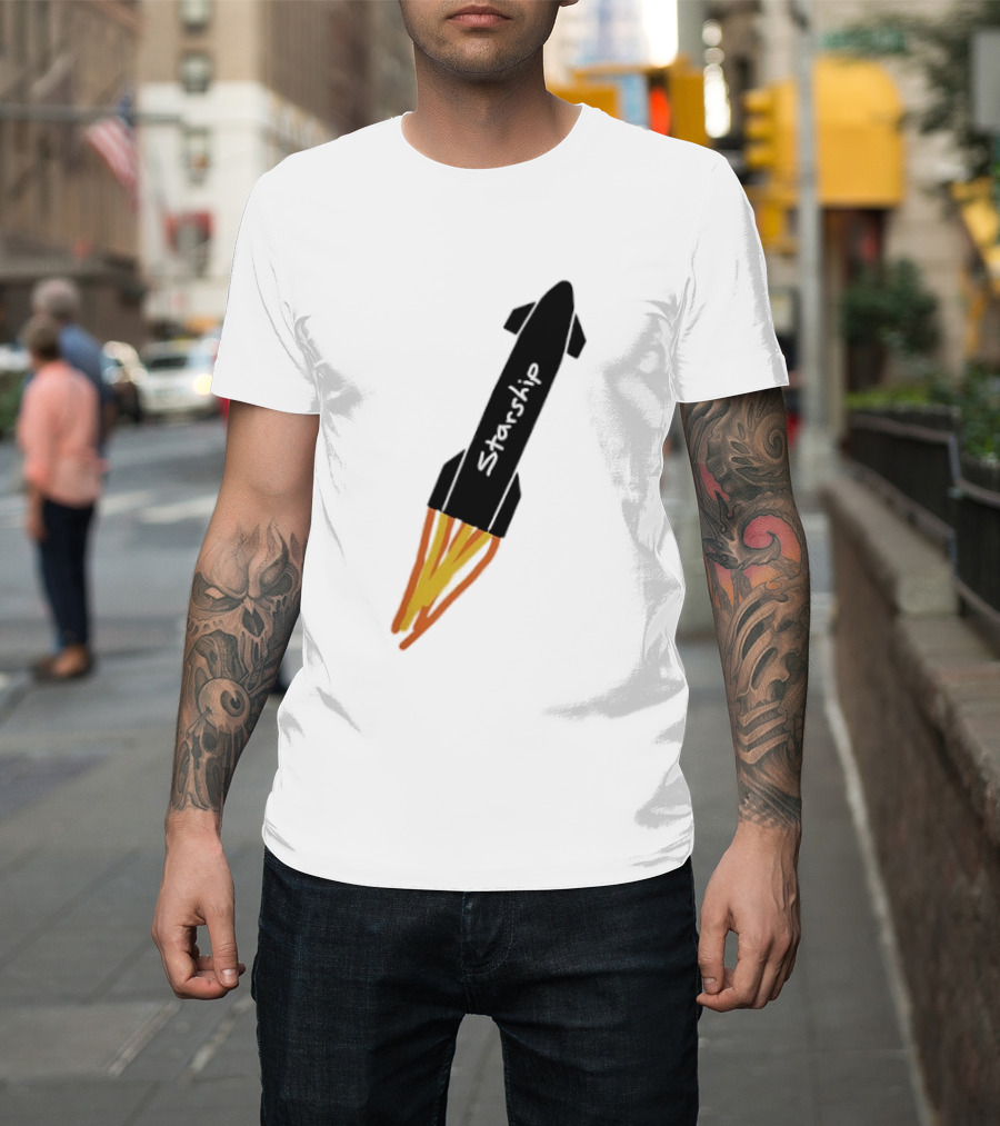 Starship Rocket SpaceX Space Exploration T-Shirt
