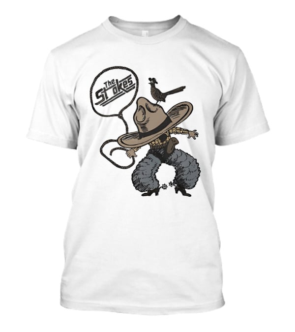 The Strokes Cowboy Hat Bird Lasso Denim Holster Brown Boots T-Shirt
