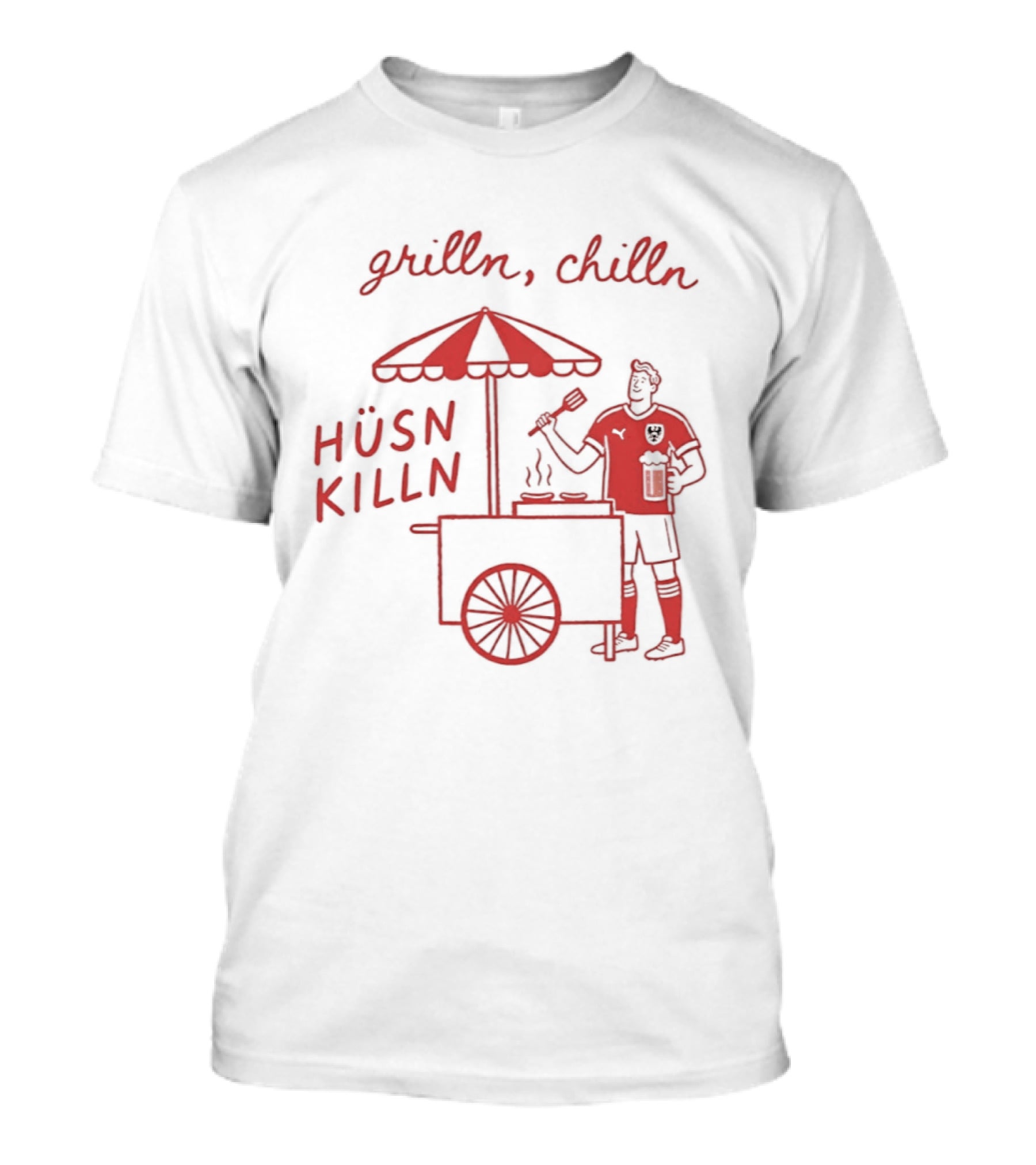 Grilln Chilln Hüsn Killn Austria National Football Team Iconic BBQ T-Shirt