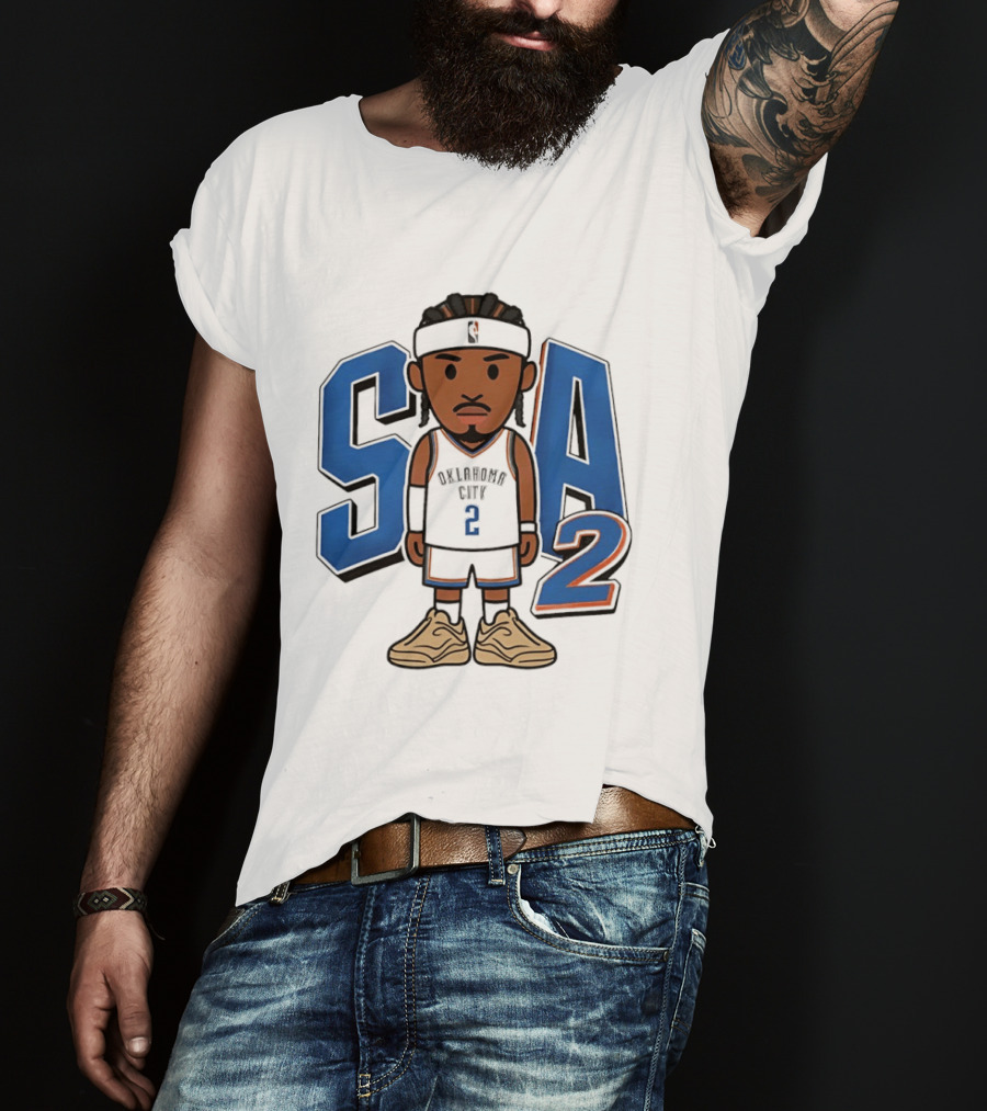 SGA Shai Gilgeous Alexander Oklahoma City Thunder SA 2 Cartoon T-Shirt