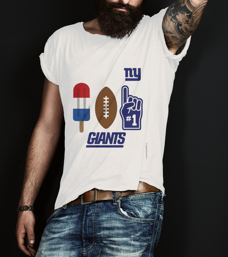 New York Giants Popsicle Football Foam Finger #1 Americana Pop 2026 Season T-Shirt