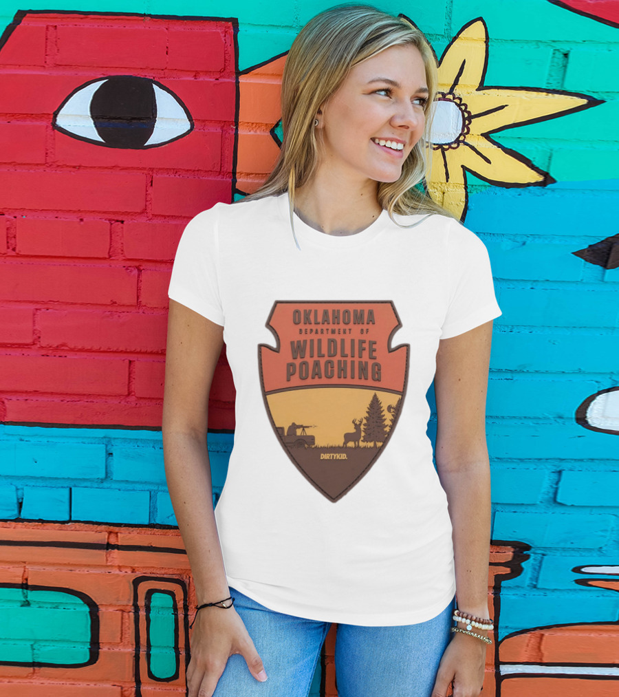 Oklahoma Wildlife Poaching Badge By DirtyKid T-Shirt