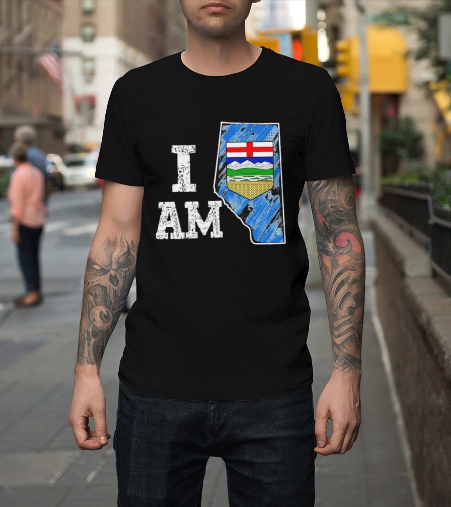 I Am Alberta Canada Province Emblem And Flag Pride T-Shirt