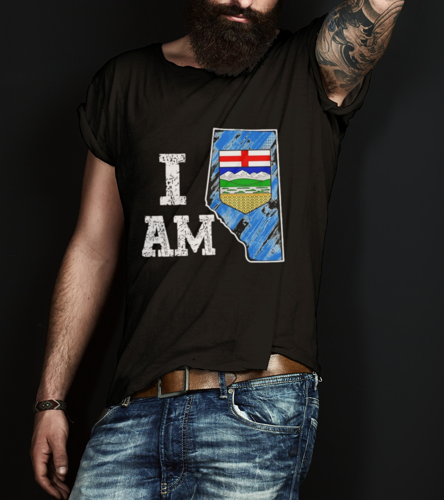 I Am Alberta Canada Province Emblem And Flag Pride T-Shirt