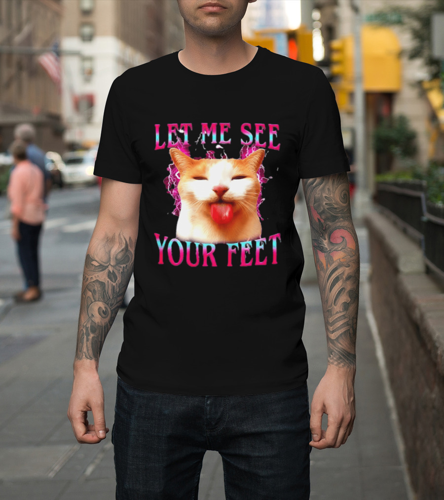 Let Me See Your Feet Cat Blep Lightning T-Shirt