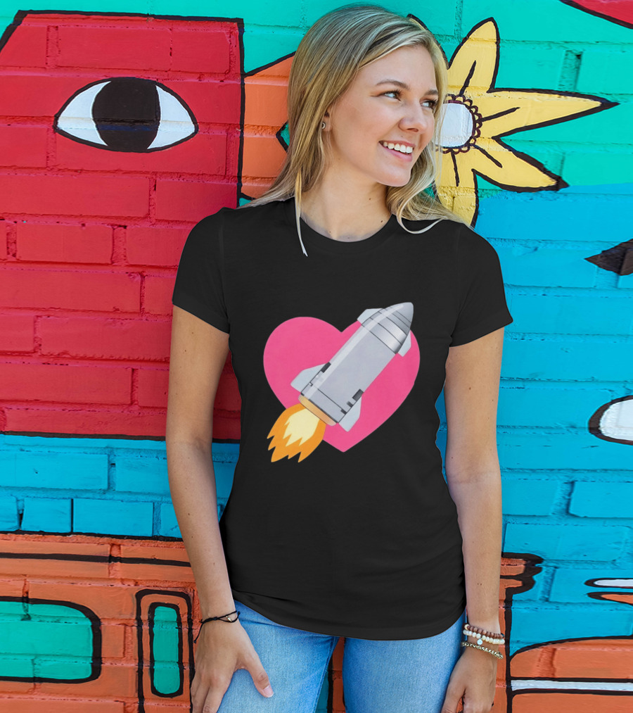 Merger Rocket Heart Space Love Launch T-Shirt