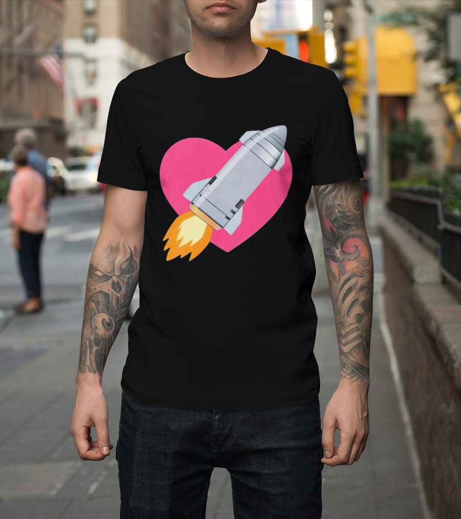 Merger Rocket Heart Space Love Launch T-Shirt