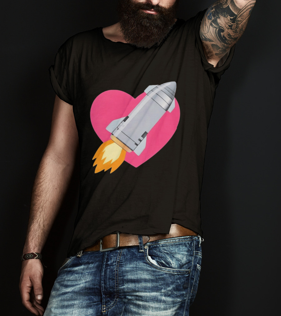 Merger Rocket Heart Space Love Launch T-Shirt