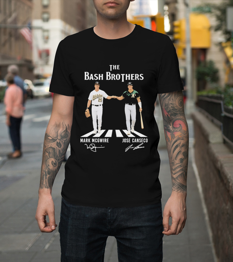 The Bash Brothers Mark McGwire Jose Canseco Oakland Athletics Abbey Road T-Shirt