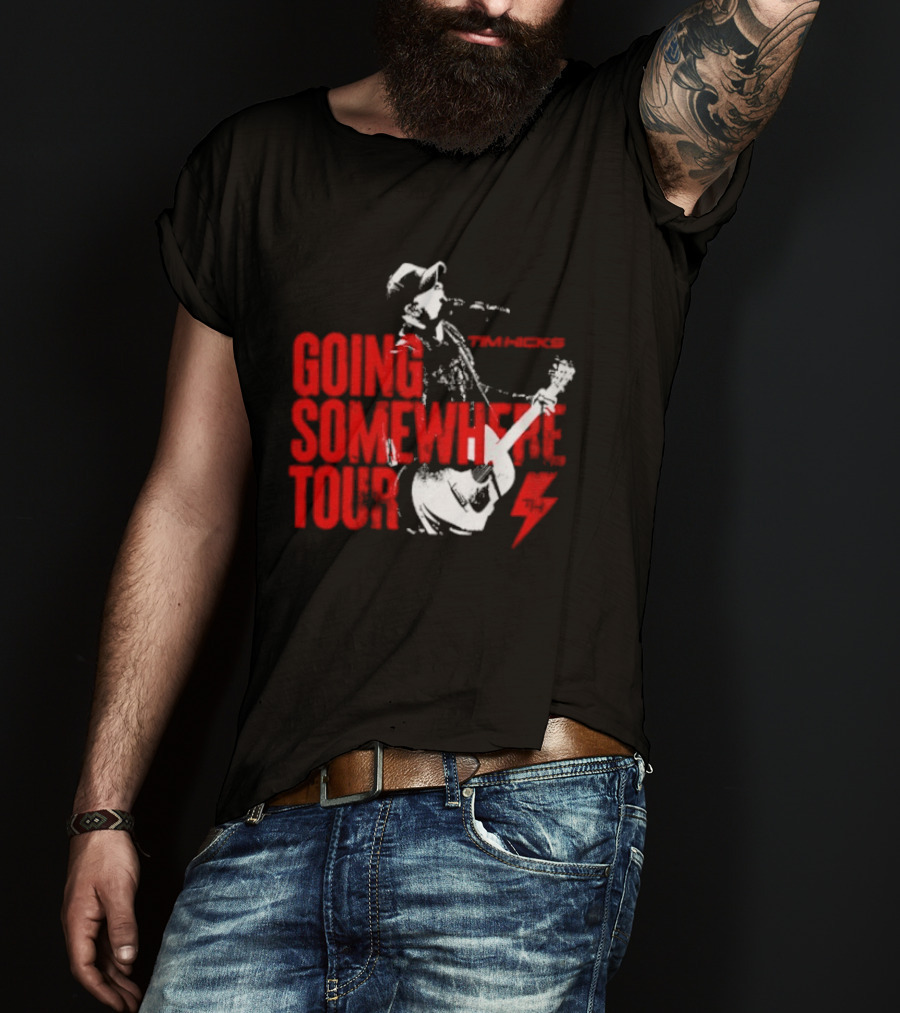 Tim Hicks Going Somewhere Tour Guitar Lightning Bolt T-Shirt