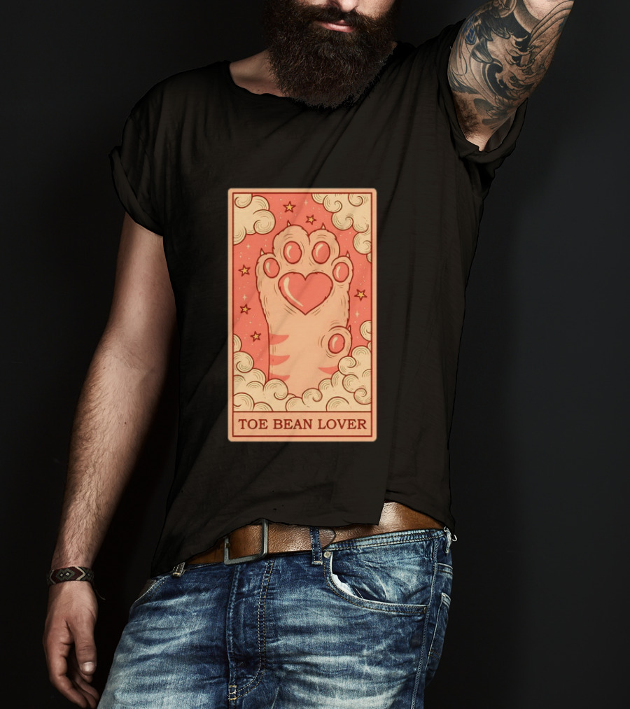 Toe Bean Lover Cat Paw Heart And Stars Whimsical T-Shirt