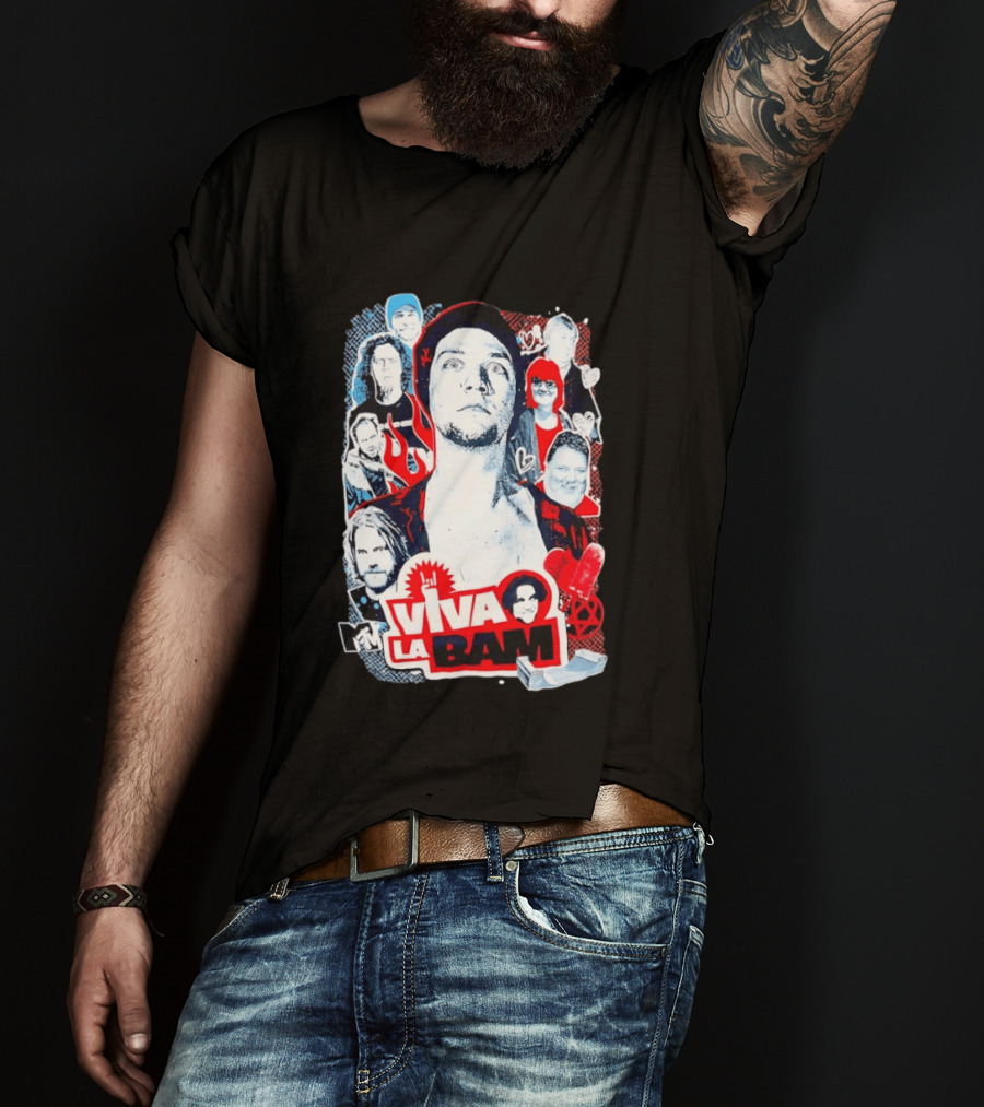 Viva La Bam MTV Jackass Cast Collage Reality TV Series T-Shirt
