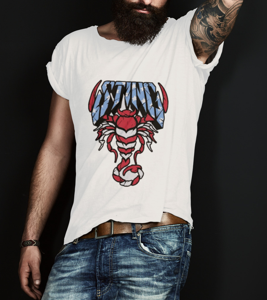 Sting 4th Of July American Flag Scorpion Polyester T-Shirt