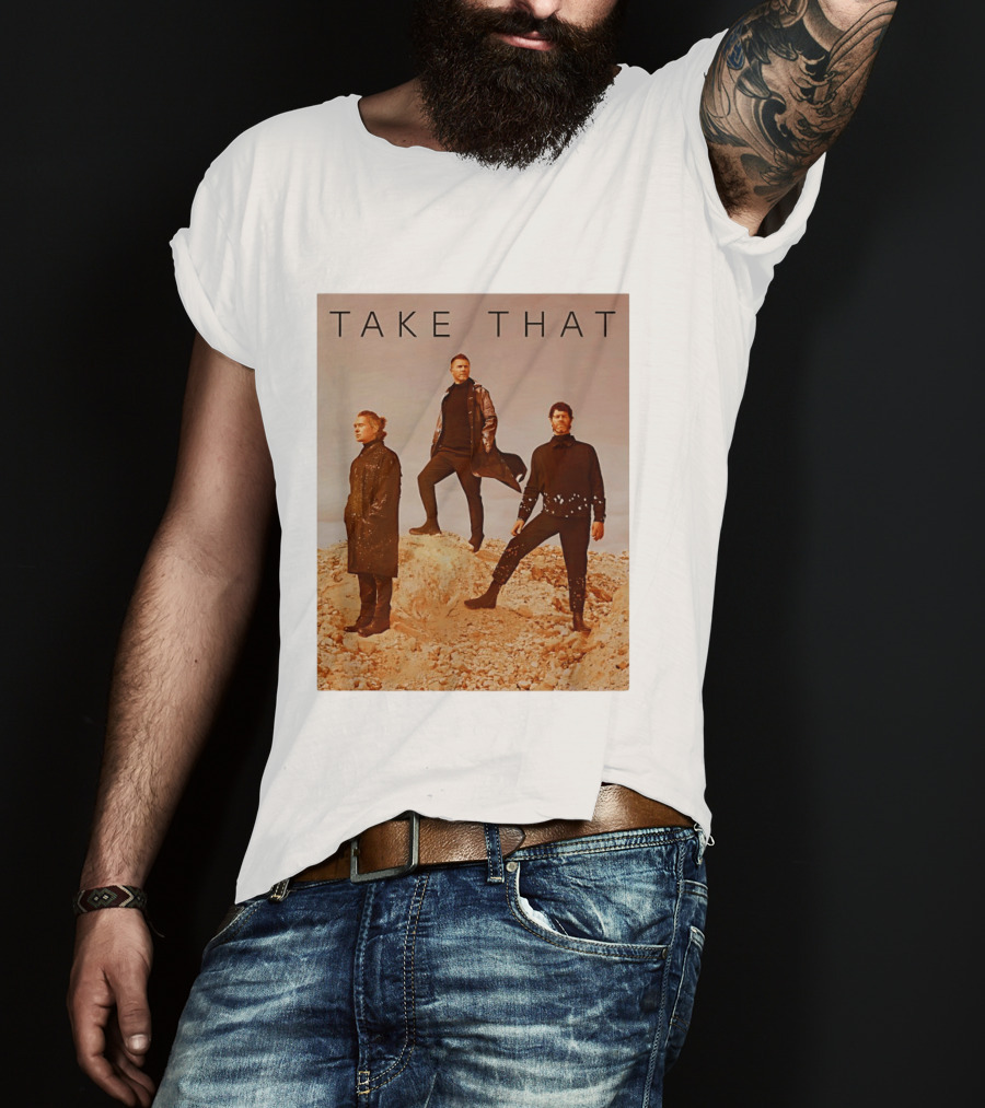 Take That Band Members Standing On Rocky Terrain T-Shirt