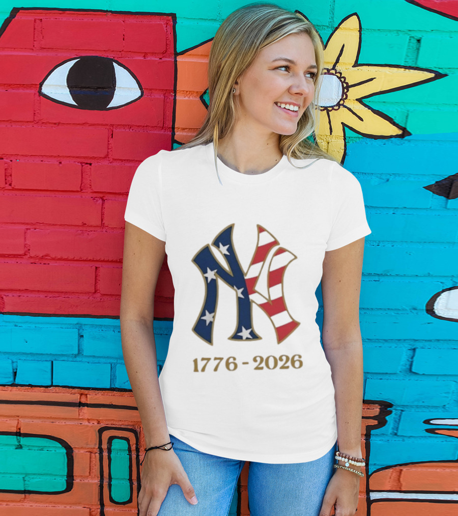New York Yankees 1776 2026 250th Fourth Of July MLB Stars And Stripes T-Shirt