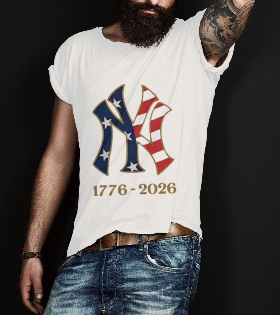 New York Yankees 1776 2026 250th Fourth Of July MLB Stars And Stripes T-Shirt