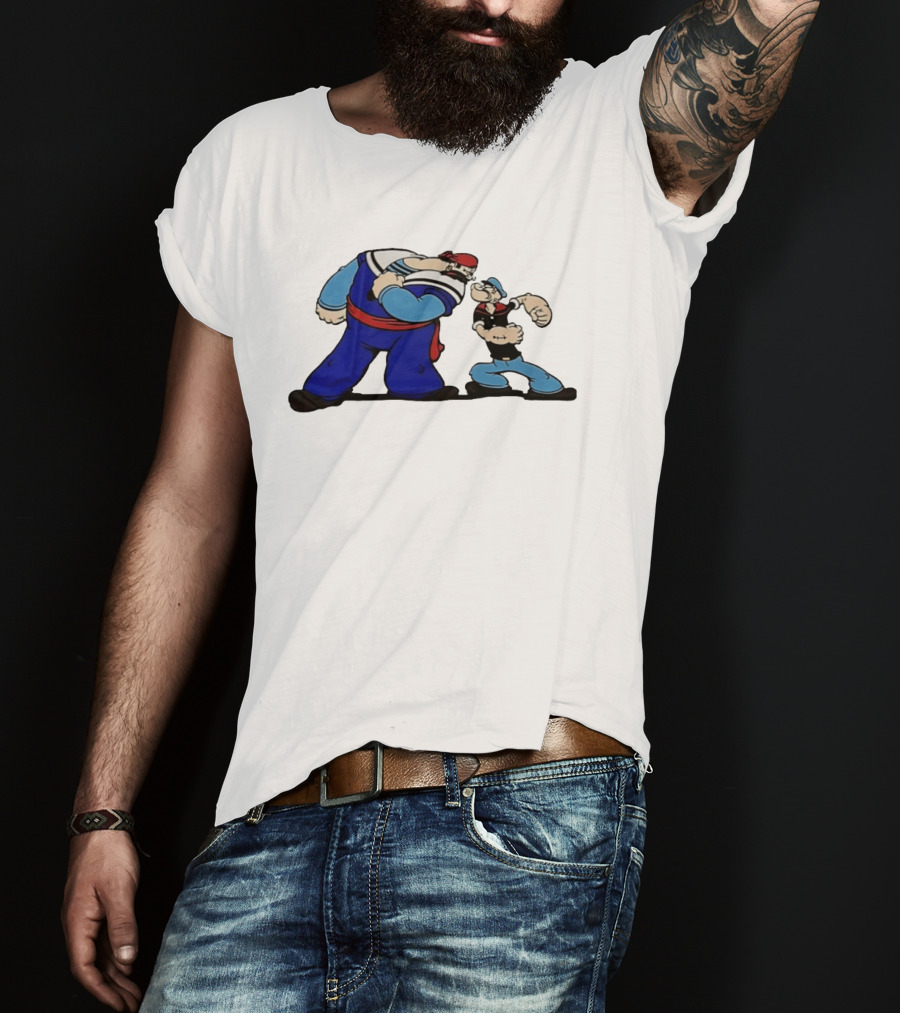 Popeye Vs Sindbad Epic Showdown Classic Cartoon Battle T-Shirt