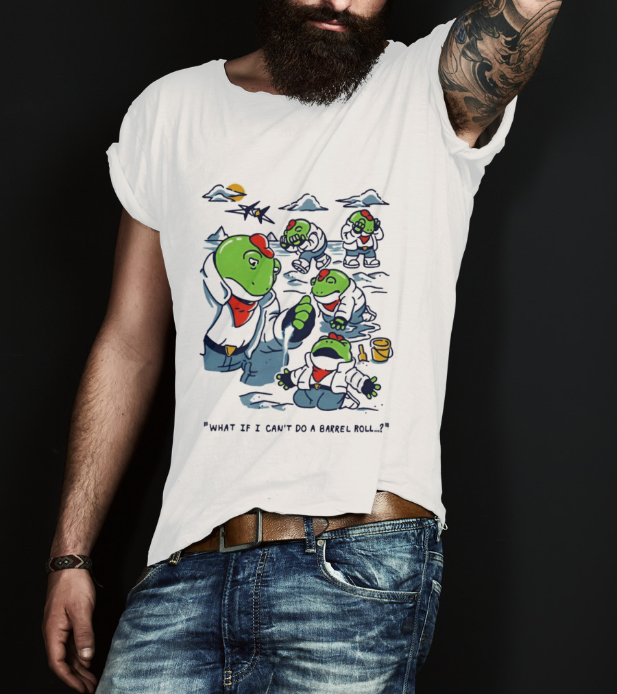 Slippy Toad Star Fox What If I Can't Do A Barrel Roll Scene T-Shirt