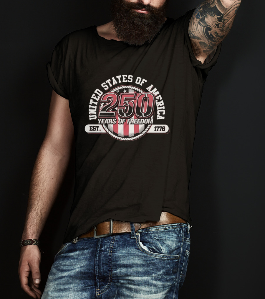 United States Of America 250 Years Of Freedom Est 1776 T-Shirt