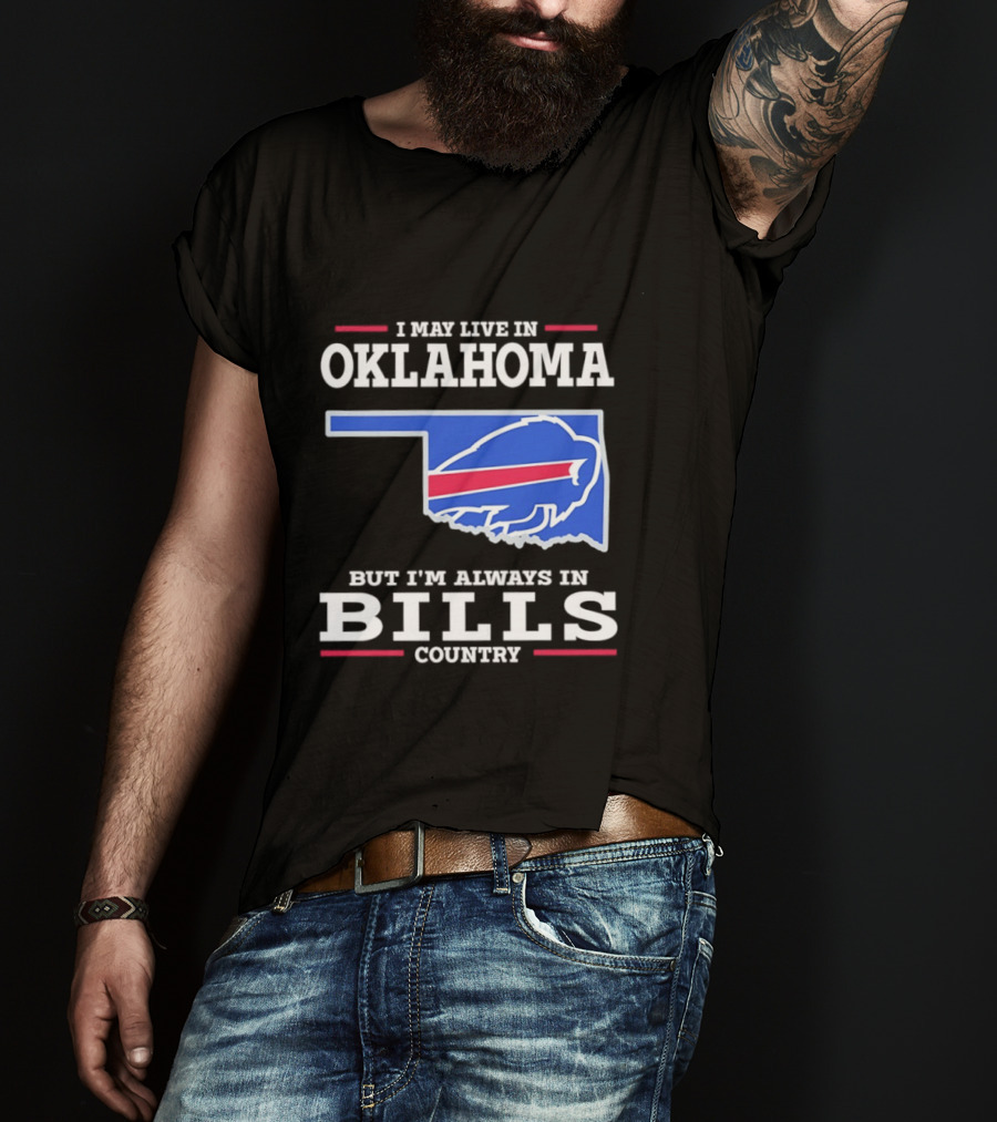 Oklahoma Resident Buffalo Bills Country Map Fan T-Shirt