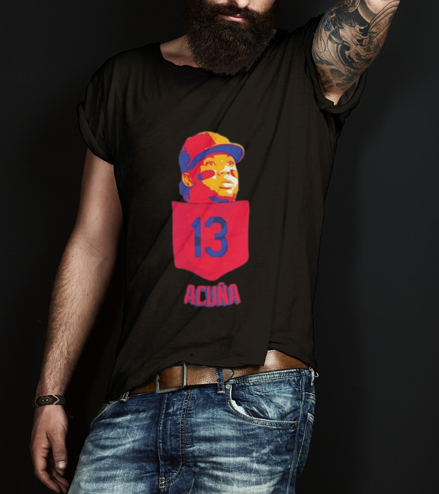 Ronald Acuna Jr 13 Atlanta Braves Baseball Player Pocket T-Shirt