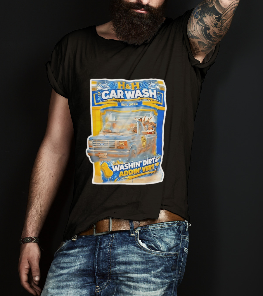 H And H Car Wash Washin' Dirt And Addin' Vert Milwaukee Brewers Est. 2022 T-Shirt