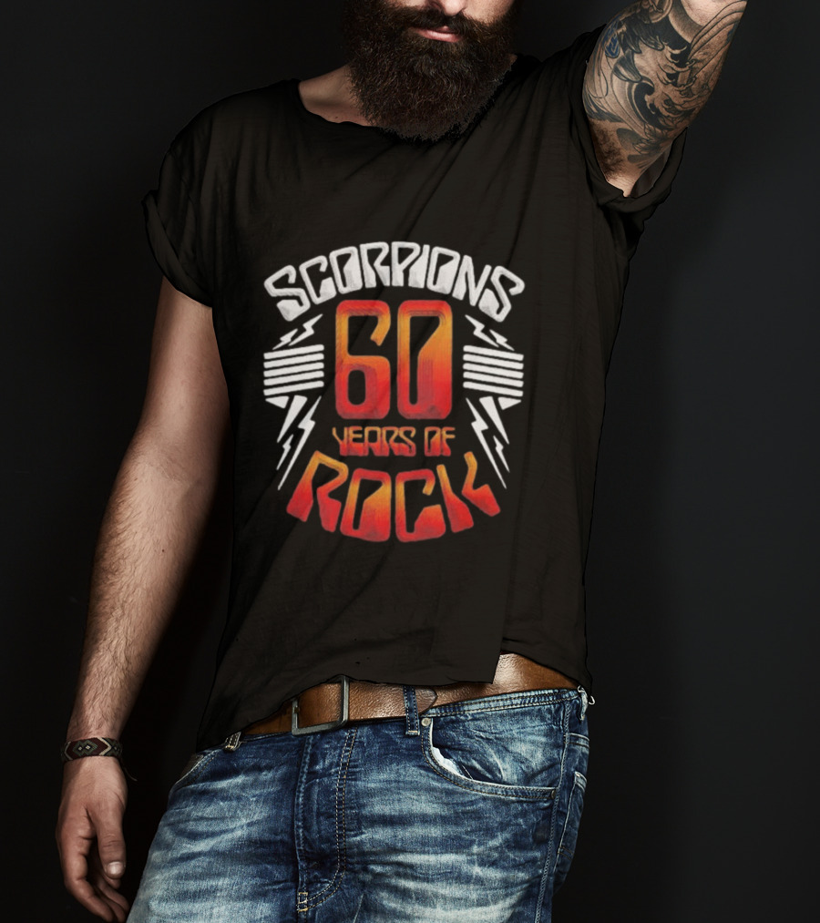 Scorpions 60 Years Of Rock Scorpions Rock Zone Membership Anniversary Celebration Lightning T-Shirt