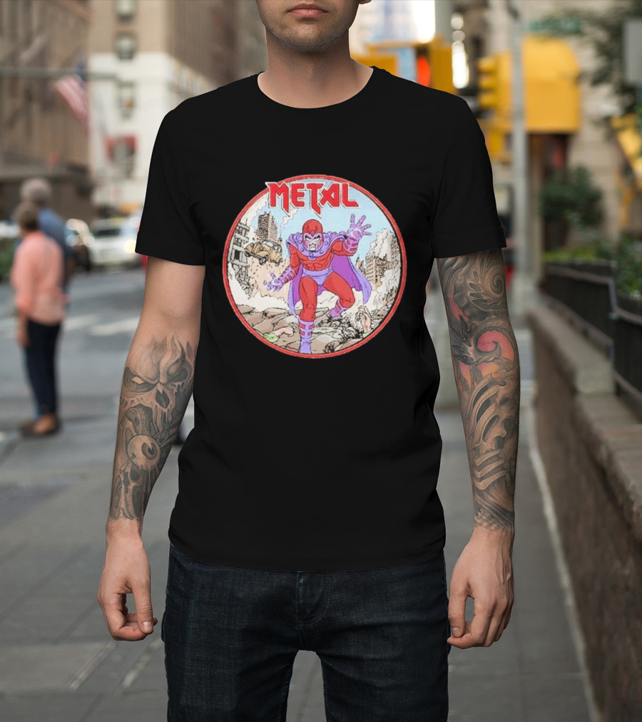 Metal Magneto Villain Heavy Metal Aesthetic Comic Book T-Shirt