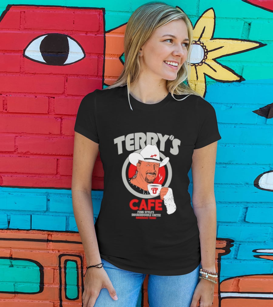 Terry's Cafe Terry Funk Funk U Coffee Cowboy Bandage T-Shirt