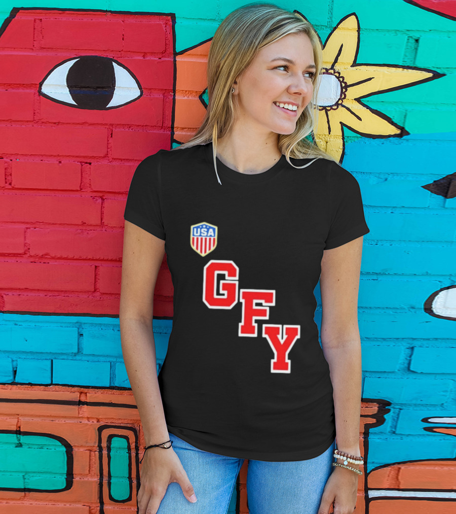 GFY USA Team Red Lettering And Shield T-Shirt