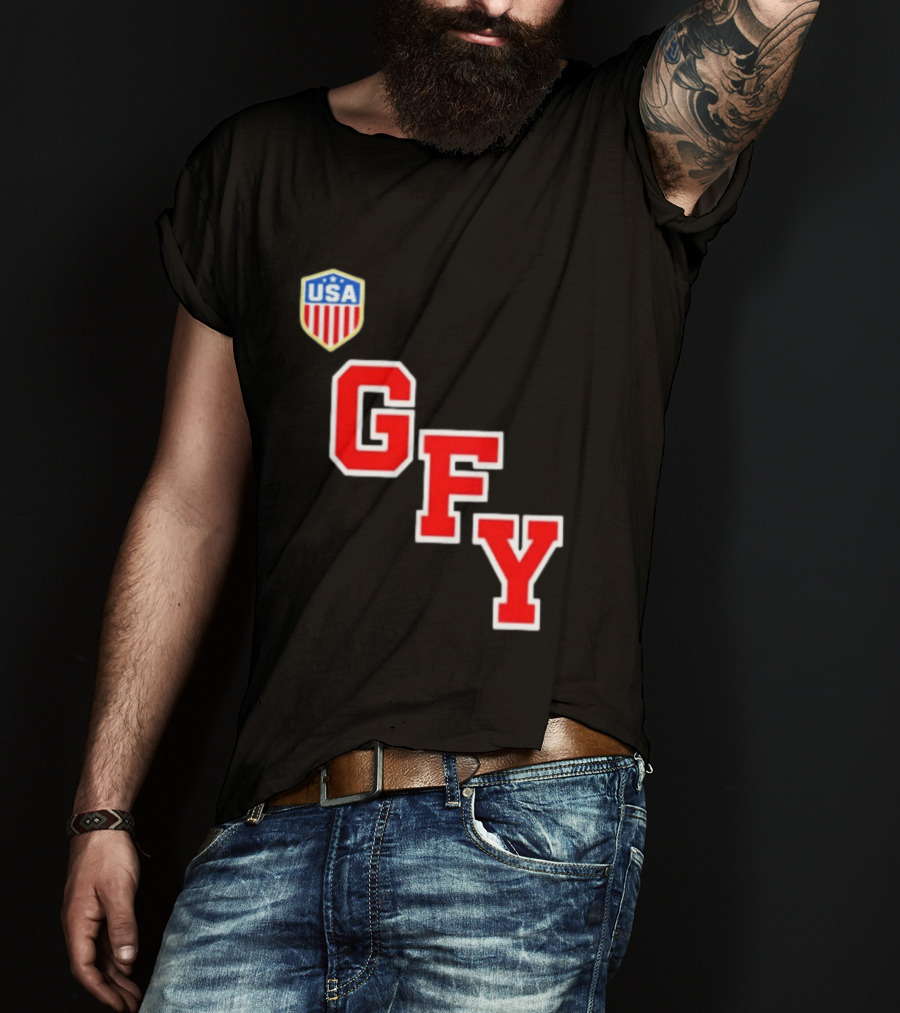 GFY USA Team Red Lettering And Shield T-Shirt