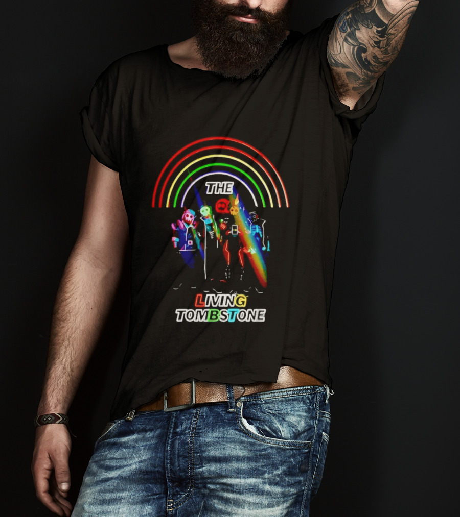 The Living Tombstone Neon Rainbow Characters T-Shirt