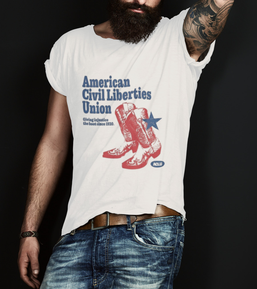 American Civil Liberties Union Cowboy Boots ACLU Star T-Shirt